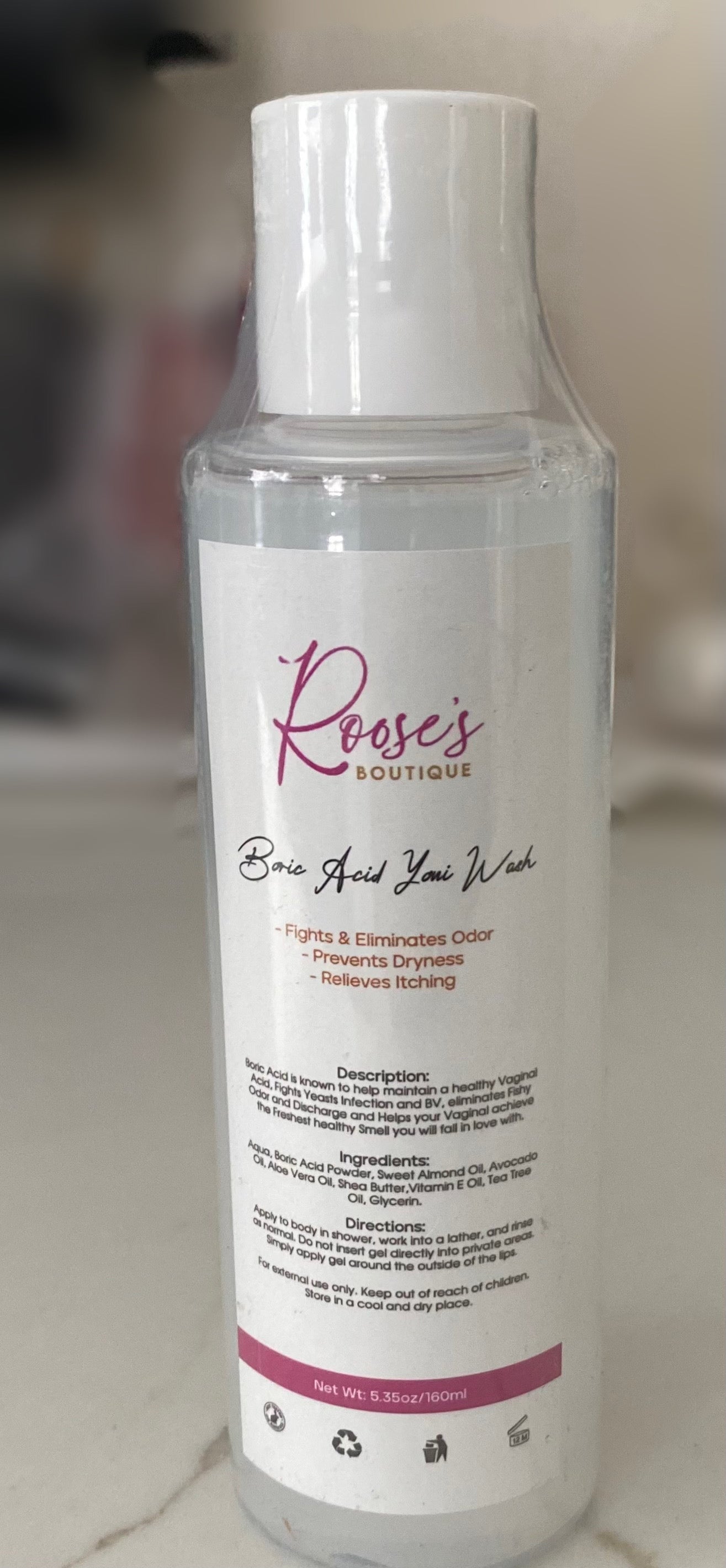 Boric acid yoni wash